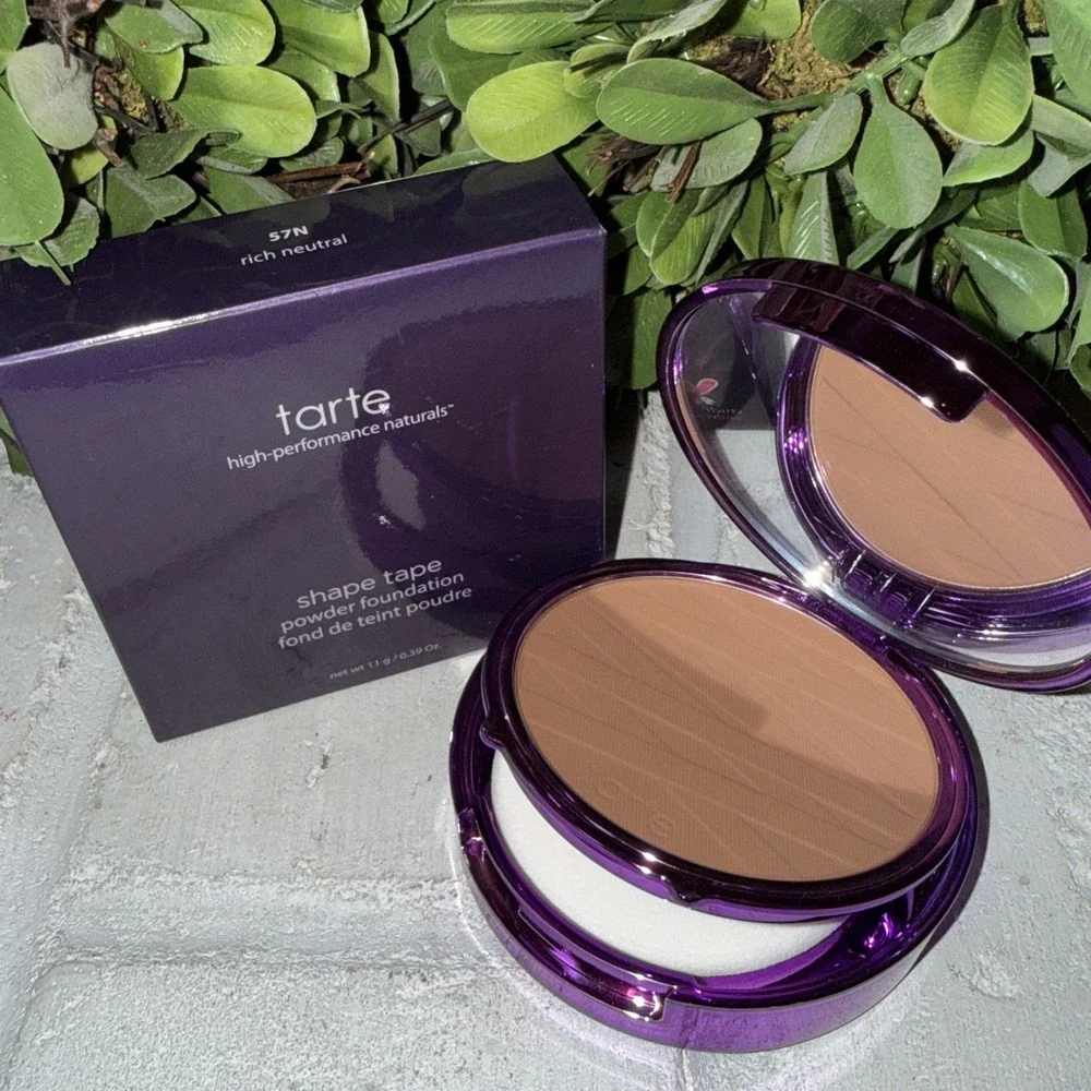 tarte Shape Tape Powder Foundation 57N Rich Neutral New High Performance Natural